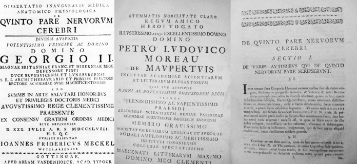 五對腦神經(jīng)醫(yī)學(xué)生理學(xué)博士論文”(Dissertatio staruralis Medica Antopico Physiologica de Quinto Pare Nervorum Cerebrium)。