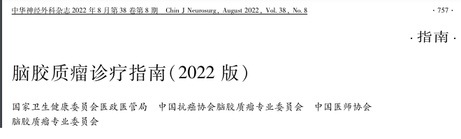 2022年版腦膠質(zhì)瘤診療指南